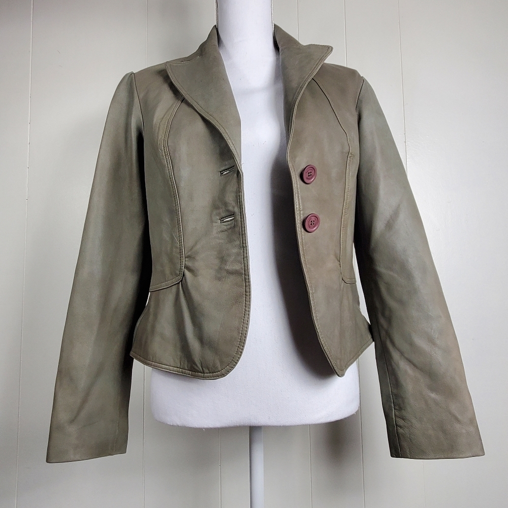 NWT Tahari gray suede leather jacket size small - Picture 6 of 11